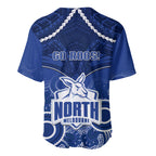North Melbourne Football Baseball Jersey Kangaroos Aboriginal Mix Polynesian Pattern LT14
