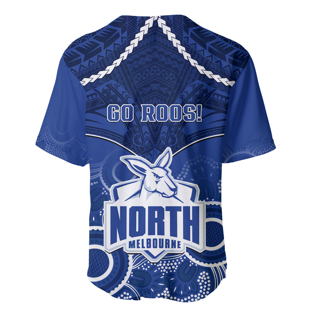 North Melbourne Football Baseball Jersey Kangaroos Aboriginal Mix Polynesian Pattern LT14