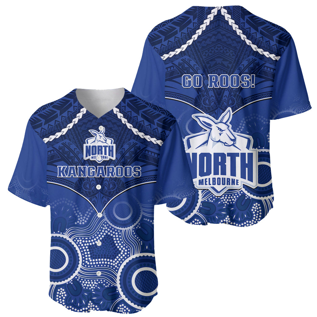 North Melbourne Football Baseball Jersey Kangaroos Aboriginal Mix Polynesian Pattern LT14