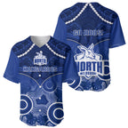 North Melbourne Football Baseball Jersey Kangaroos Aboriginal Mix Polynesian Pattern LT14