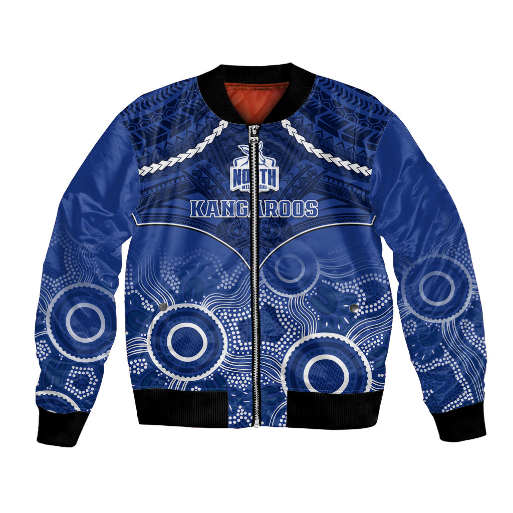 North Melbourne Football Bomber Jacket Kangaroos Aboriginal Mix Polynesian Pattern LT14