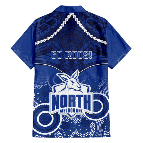 North Melbourne Football Hawaiian Shirt Kangaroos Aboriginal Mix Polynesian Pattern LT14