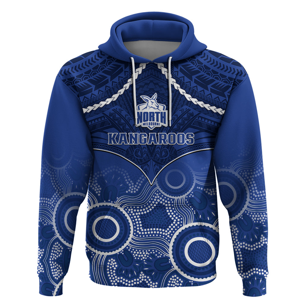 North Melbourne Football Hoodie Kangaroos Aboriginal Mix Polynesian Pattern LT14