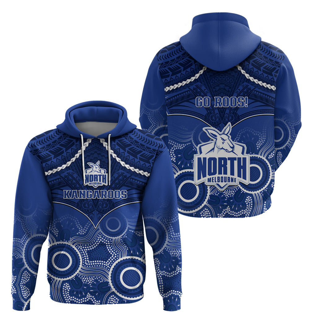 North Melbourne Football Hoodie Kangaroos Aboriginal Mix Polynesian Pattern LT14