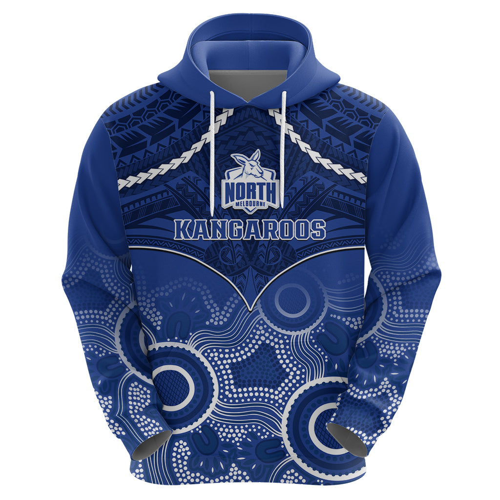 North Melbourne Football Hoodie Kangaroos Aboriginal Mix Polynesian Pattern LT14