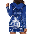 North Melbourne Football Hoodie Dress Kangaroos Aboriginal Mix Polynesian Pattern LT14