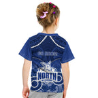 North Melbourne Football Kid T Shirt Kangaroos Aboriginal Mix Polynesian Pattern LT14