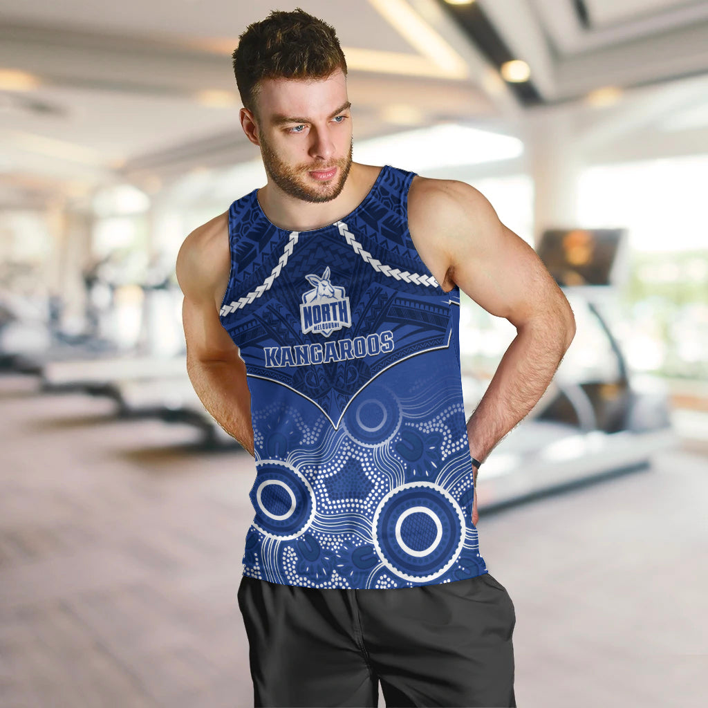 North Melbourne Football Men Tank Top Kangaroos Aboriginal Mix Polynesian Pattern LT14