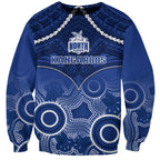 North Melbourne Football Sweatshirt Kangaroos Aboriginal Mix Polynesian Pattern LT14