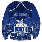 North Melbourne Football Sweatshirt Kangaroos Aboriginal Mix Polynesian Pattern LT14