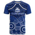 North Melbourne Football T Shirt Kangaroos Aboriginal Mix Polynesian Pattern LT14