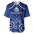 Personalised North Melbourne Football Baseball Jersey Kangaroos Aboriginal Mix Polynesian Pattern LT14