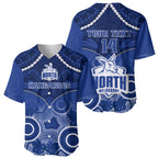 Personalised North Melbourne Football Baseball Jersey Kangaroos Aboriginal Mix Polynesian Pattern LT14