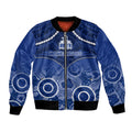Personalised North Melbourne Football Bomber Jacket Kangaroos Aboriginal Mix Polynesian Pattern LT14