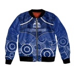 Personalised North Melbourne Football Bomber Jacket Kangaroos Aboriginal Mix Polynesian Pattern LT14