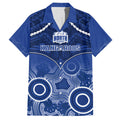 Personalised North Melbourne Football Hawaiian Shirt Kangaroos Aboriginal Mix Polynesian Pattern LT14