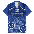 Personalised North Melbourne Football Hawaiian Shirt Kangaroos Aboriginal Mix Polynesian Pattern LT14