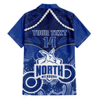 Personalised North Melbourne Football Hawaiian Shirt Kangaroos Aboriginal Mix Polynesian Pattern LT14