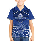 Personalised North Melbourne Football Hawaiian Shirt Kangaroos Aboriginal Mix Polynesian Pattern LT14