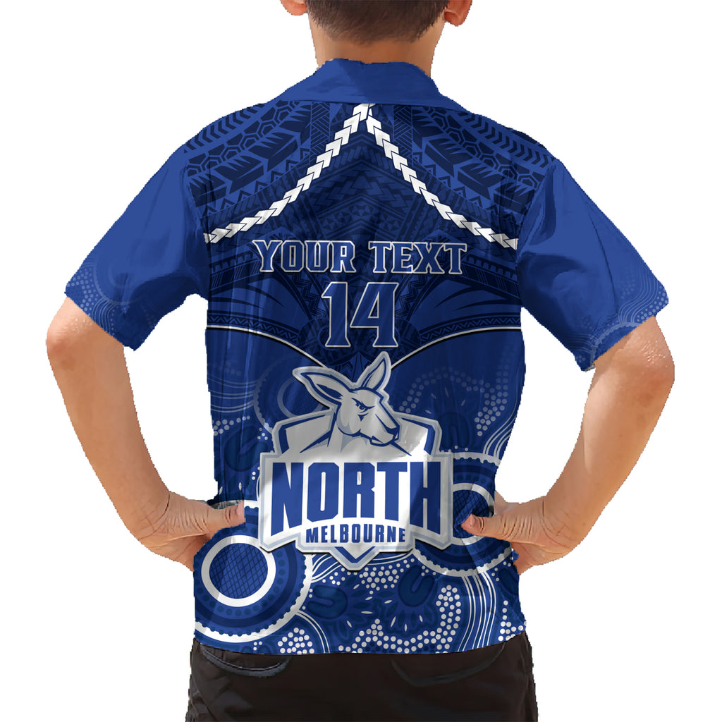 Personalised North Melbourne Football Hawaiian Shirt Kangaroos Aboriginal Mix Polynesian Pattern LT14