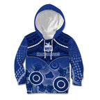 Personalised North Melbourne Football Kid Hoodie Kangaroos Aboriginal Mix Polynesian Pattern LT14