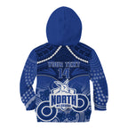 Personalised North Melbourne Football Kid Hoodie Kangaroos Aboriginal Mix Polynesian Pattern LT14