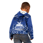 Personalised North Melbourne Football Kid Hoodie Kangaroos Aboriginal Mix Polynesian Pattern LT14