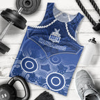 Personalised North Melbourne Football Men Tank Top Kangaroos Aboriginal Mix Polynesian Pattern LT14