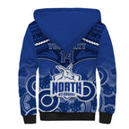 Personalised North Melbourne Football Sherpa Hoodie Kangaroos Aboriginal Mix Polynesian Pattern LT14