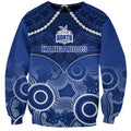Personalised North Melbourne Football Sweatshirt Kangaroos Aboriginal Mix Polynesian Pattern LT14