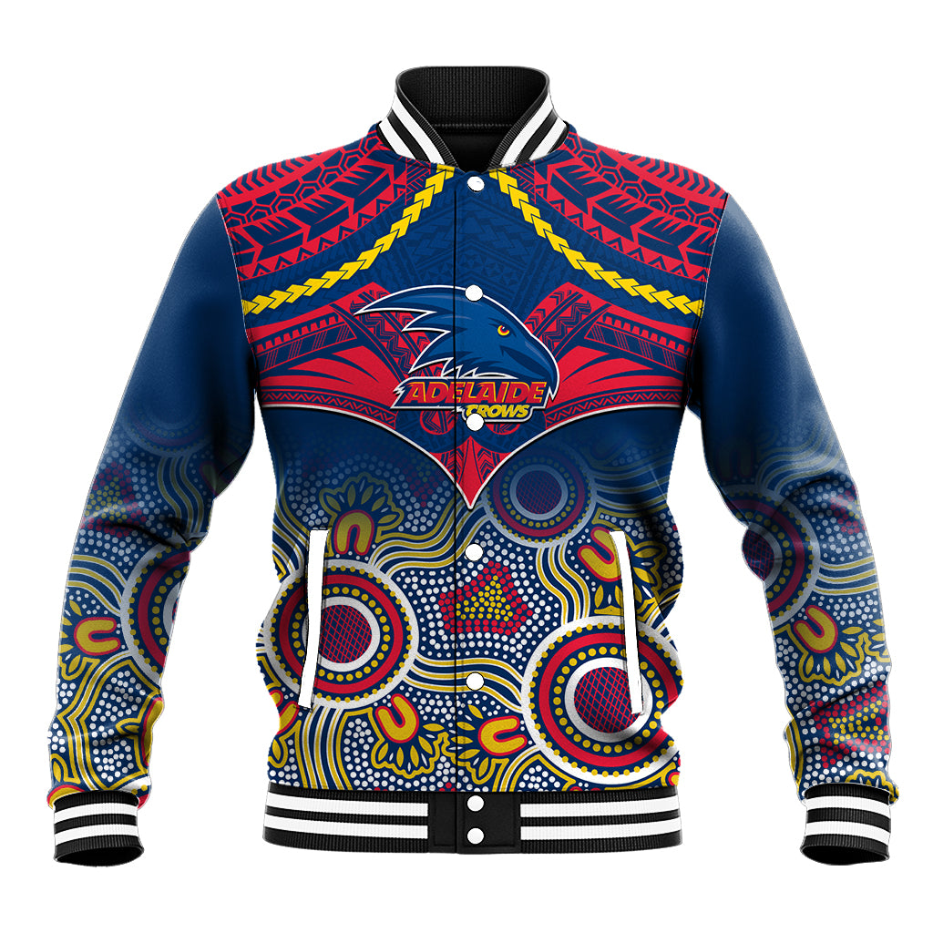 Adelaide Crows Football Baseball Jacket Aboriginal Mix Polynesian Pattern LT14