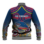 Adelaide Crows Football Baseball Jacket Aboriginal Mix Polynesian Pattern LT14