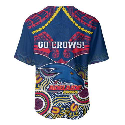 Adelaide Crows Football Baseball Jersey Aboriginal Mix Polynesian Pattern LT14