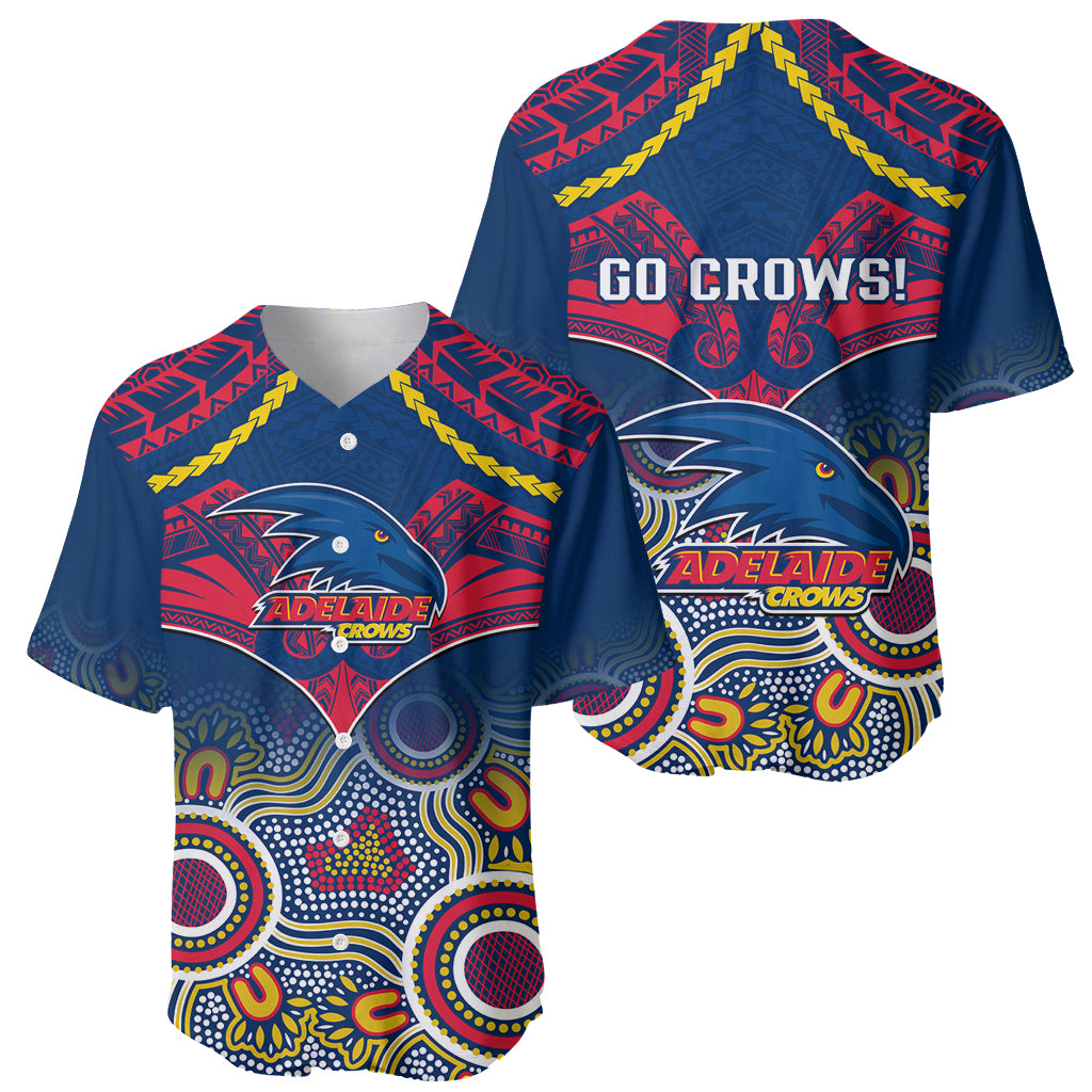 Adelaide Crows Football Baseball Jersey Aboriginal Mix Polynesian Pattern LT14