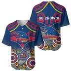 Adelaide Crows Football Baseball Jersey Aboriginal Mix Polynesian Pattern LT14