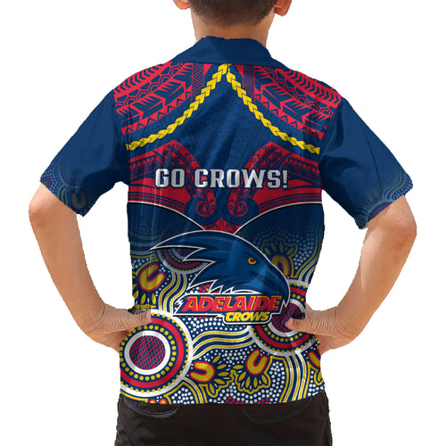 Adelaide Crows Football Hawaiian Shirt Aboriginal Mix Polynesian Pattern LT14