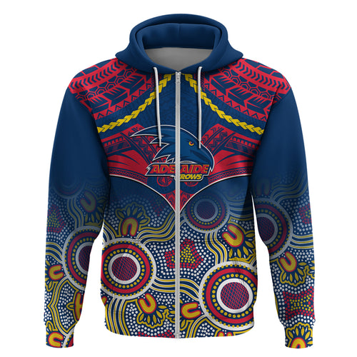 Adelaide Crows Football Hoodie Aboriginal Mix Polynesian Pattern LT14