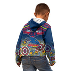 Adelaide Crows Football Kid Hoodie Aboriginal Mix Polynesian Pattern LT14