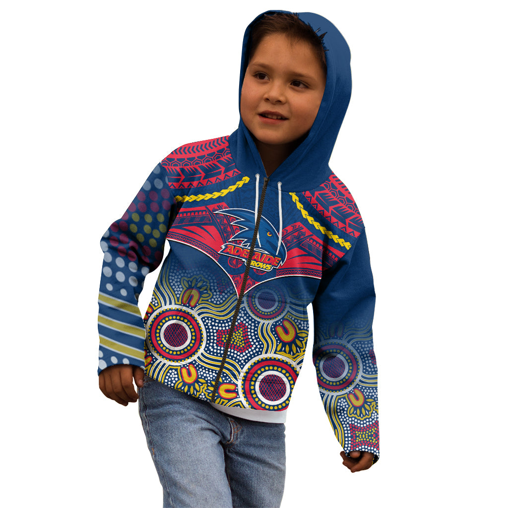 Adelaide Crows Football Kid Hoodie Aboriginal Mix Polynesian Pattern LT14
