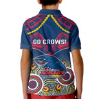 Adelaide Crows Football Kid Polo Shirt Aboriginal Mix Polynesian Pattern LT14