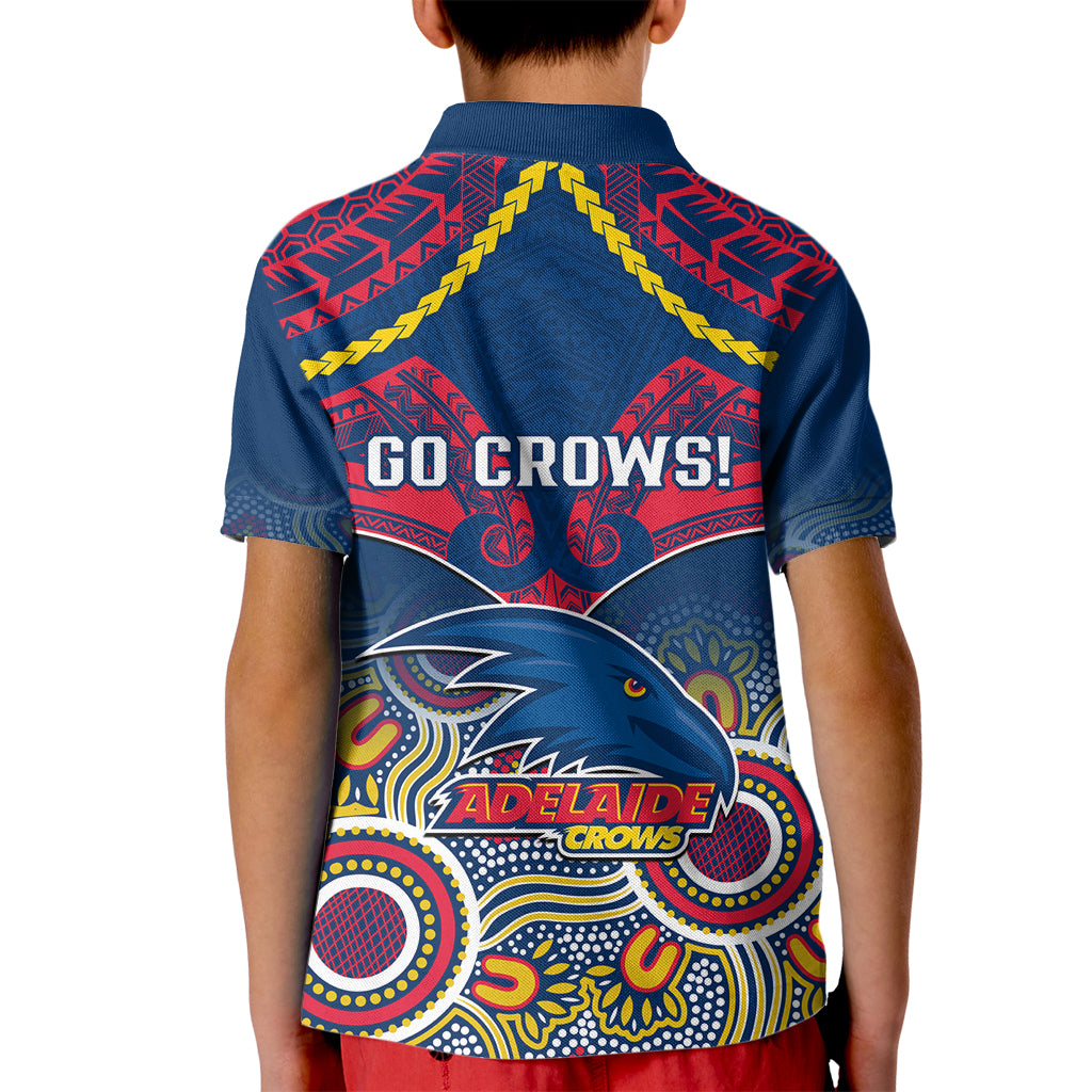 Adelaide Crows Football Kid Polo Shirt Aboriginal Mix Polynesian Pattern LT14