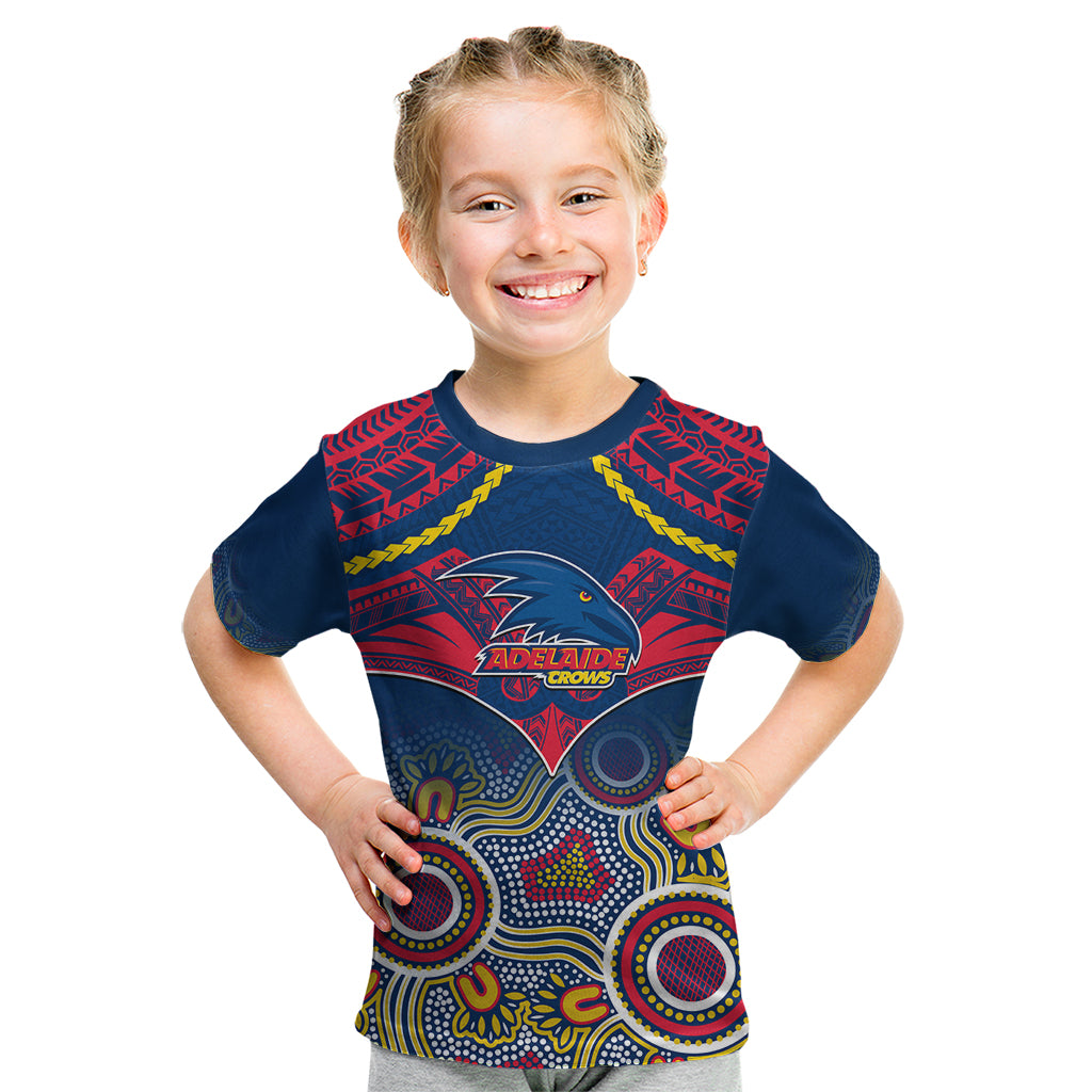 Adelaide Crows Football Kid T Shirt Aboriginal Mix Polynesian Pattern LT14
