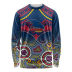 Adelaide Crows Football Long Sleeve Shirt Aboriginal Mix Polynesian Pattern LT14