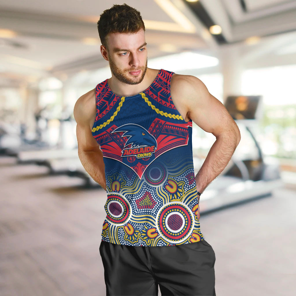 Adelaide Crows Football Men Tank Top Aboriginal Mix Polynesian Pattern LT14