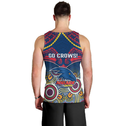 Adelaide Crows Football Men Tank Top Aboriginal Mix Polynesian Pattern LT14