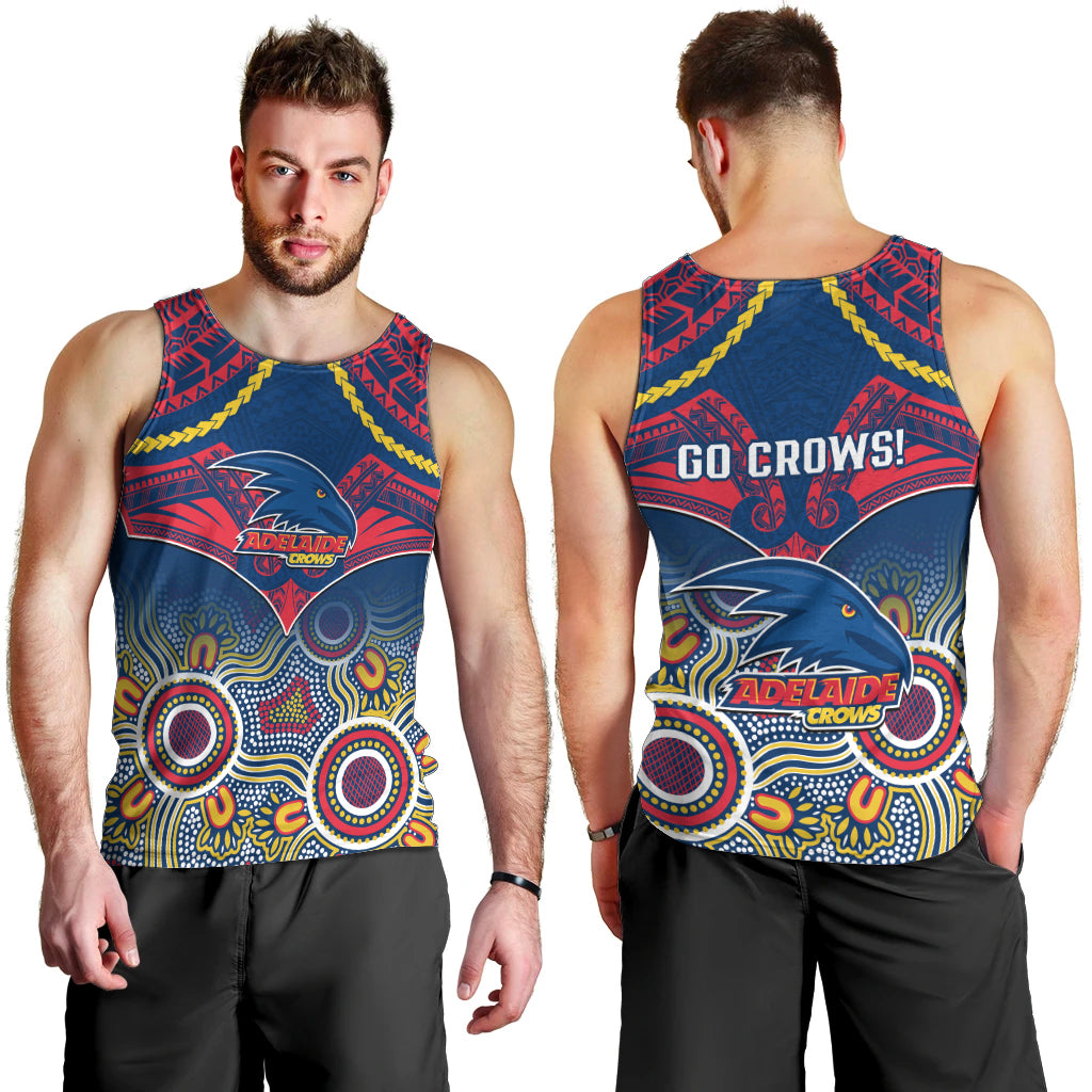Adelaide Crows Football Men Tank Top Aboriginal Mix Polynesian Pattern LT14