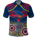 Adelaide Crows Football Polo Shirt Aboriginal Mix Polynesian Pattern LT14