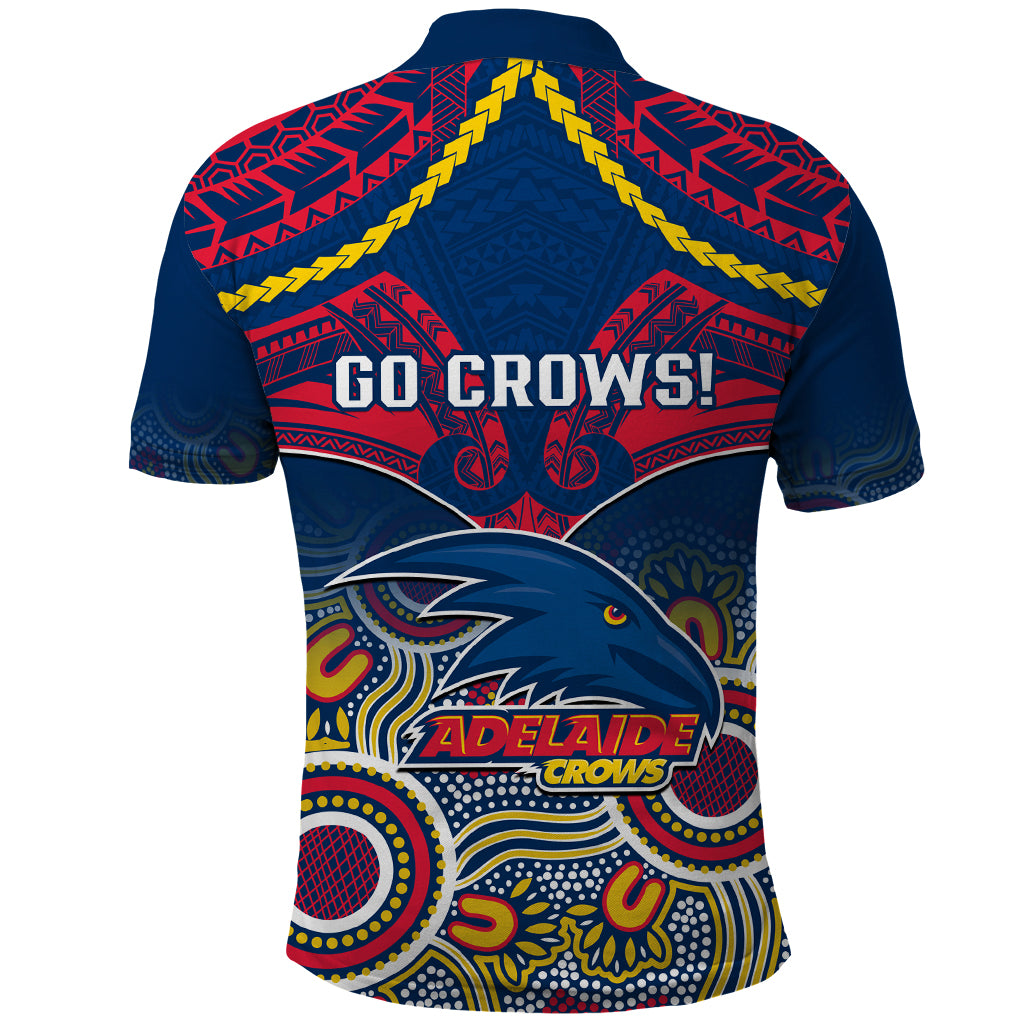 Adelaide Crows Football Polo Shirt Aboriginal Mix Polynesian Pattern LT14