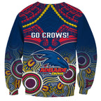 Adelaide Crows Football Sweatshirt Aboriginal Mix Polynesian Pattern LT14