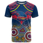 Adelaide Crows Football T Shirt Aboriginal Mix Polynesian Pattern LT14